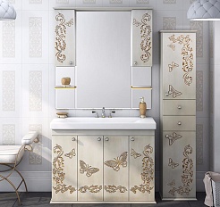 Misty Тумба для умывальника Бабочка 105 бежевая патина – фотография-2