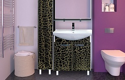 Misty Тумба для умывальника Джулия 85 черная краколет – фотография-2