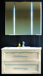СанТа Мебель для ванной Венера 80 бежевый дуб, свет – фотография-1