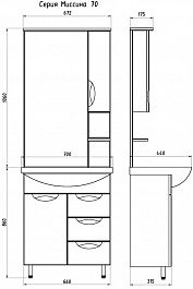 ASB-Mebel Мебель для ванной Мессина 70 – фотография-6