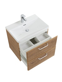 BelBagno Тумба с раковиной Due 60 подвесная Rovere Nature ручки Белые – фотография-5