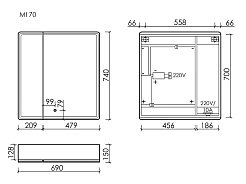 Sancos Зеркало-шкаф Mirror 70 с подсветкой MI70ECH дуб чарльстон – фотография-5