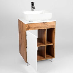 Viant Мебель для ванной Бостон 56 белая/дуб вотан – фотография-5