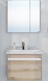 СанТа Мебель для ванной Уран 70 подвесная дуб австрийский – фотография-1