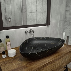 Teymi Раковина накладная Ellie 60 T50599 черный мрамор – фотография-7