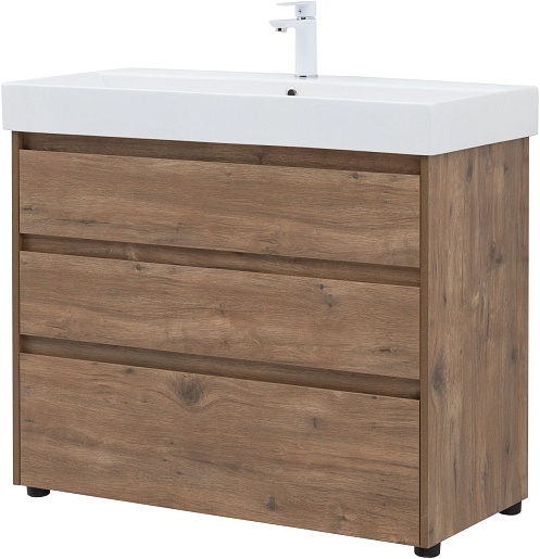 Aquanet Тумба с раковиной Nova Lite 100 дуб рустикальный – фотография-4