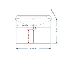 Misty Тумба с раковиной Джулия 65 подвесная оранжевая – фотография-2