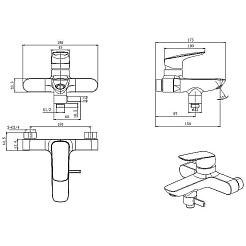 Aquatek Смеситель для ванны с душем Вега AQ1040CR хром – фотография-3