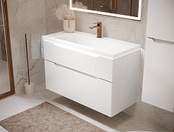 Jorno Тумба с раковиной Puro 100 белая подвесная – фотография-2