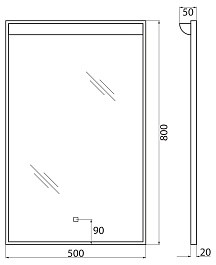 BelBagno Зеркало Uno 50 SPC-UNO-500-800-TCH – фотография-10