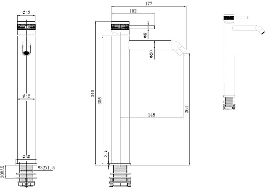 Allen Brau Смеситель для раковины Priority 5.31A02-MG графит браш – картинка-5