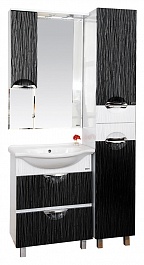 Misty Зеркальный шкаф Лорд 65 L бело-черный – фотография-3