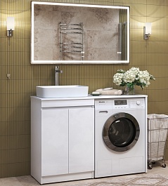 Vigo Мебель для ванной Urban 600-2-0 со столешницей под стиральную машину белая – фотография-1