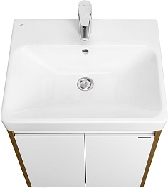 Акватон Тумба под раковину Сканди Doors 55 белая/дуб рустикальный – фотография-7