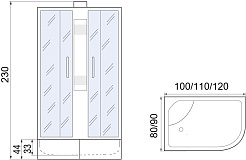 Мономах Душевая кабина 120x90 XL Б/К 120/90/44 МЗ R – фотография-11