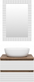 Brevita Мебель для ванной Dakota 60 подвесная дуб галифакс олово/белая – фотография-1