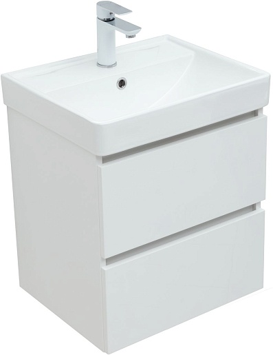 Aquanet Тумба с раковиной Вега 70 подвесная белая глянцевая – фотография-2