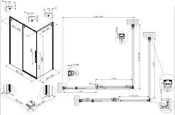 Vincea Душевой уголок Ultima 100x90 VSR-7UL9010CL профиль хром стекло прозрачное – фотография-7