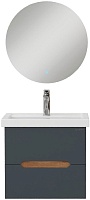 Onika Мебель для ванной Айленд 50 подвесная графит/дуб крафт