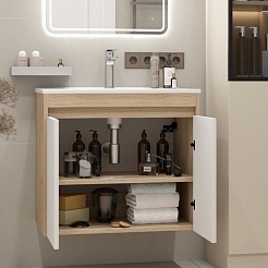 Teymi Тумба с раковиной Netta 70 подвесная дуб/белый – фотография-5