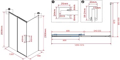 Vincea Душевой уголок Stella 130x90 VSR-1ST9013CL профиль хром стекло прозрачное – фотография-11