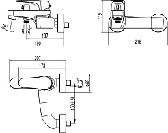 Lemark Смеситель для ванны Shift LM4334C хром – фотография-2