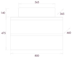 Onika Тумба под раковину Алеста 80 подвесная белая/камень светлый – фотография-3