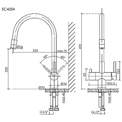 Sancos Смеситель для кухни Lucia SC4004MB матовый черный – фотография-6
