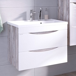 Grossman Тумба под раковину Талис 70 подвесная бетон пайн/белая – фотография-3