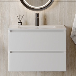 Teymi Тумба под раковину Laina 70 подвесная белая матовая – фотография-5