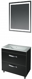 Какса-а Мебель для ванной Хилтон 80 напольная, черная – фотография-1