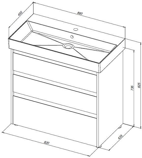 Aquanet Тумба под раковину Nova Lite 85 белая глянцевая – картинка-9