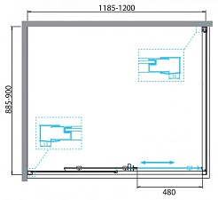 BelBagno Душевой уголок Due 120/90 DUE-AH-1-120/90-C-CR стекло прозрачное – фотография-3