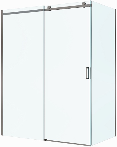 BelBagno Душевой уголок Soft Close-2 SOFT_CLOSE-2-AH-1-160/100-C-GM 160x100 профиль оружейная сталь стекло прозрачное – фото-1