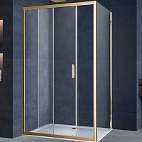 Vincea Душевой уголок Alpha 120x80 VSR-3AL8012CLG профиль брашированное золото стекло прозрачное