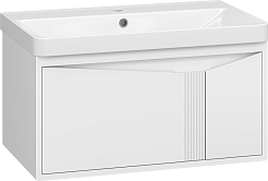 Brevita Тумба с раковиной Cascade 80 подвесная белая – фотография-4