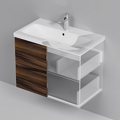 Am.Pm Тумба под раковину Gem 75 подвесная орех – фотография-7