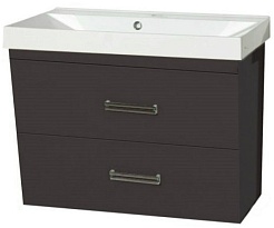 Misty Тумба с раковиной Джулия QVATRO 65 подвесная конус черная – фотография-1