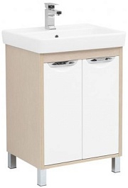 Aquanet Тумба под раковину Гретта 60 new 2 двери, светлый дуб – фотография-1