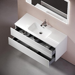 Sancos Тумба с раковиной Urban 120 белый глянец раковина Element 121 CN7006 – фотография-3