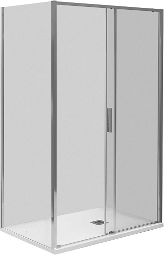 Aquanet Душевая дверь в нишу Pleasure Evo 120 AE65-N120-CT профиль хром стекло прозрачное – картинка-7