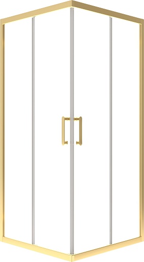 Triton Душевой уголок Фикс-Голд 90x90 стекло прозрачное профиль золото – фото-1