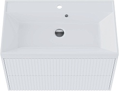 Vivon Тумба под раковину Kristi 80 подвесная белая матовая рифленая – фотография-5