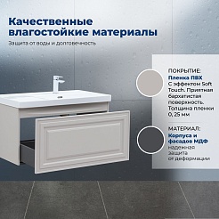 Aquanet Мебель для ванной Агата 100 R подвесная бежевая матовая – фотография-18