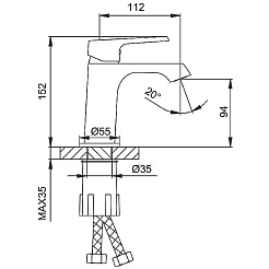 Frap Смеситель для раковины H71-9 F1071-9 оружейная сталь – фотография-3