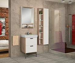 Акватон Пенал для ванной "Йорк" белый/дуб сонома – фотография-2