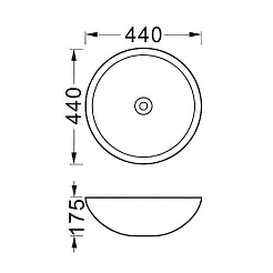 Aquatek Накладная раковина 44 AQ5354-MW матовая белая – фотография-2