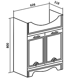 Runo Тумба с раковиной Кантри 65 – фотография-3