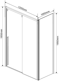 Vincea Душевой уголок Lugano 120x100 VSR-1L1012CLB-1 профиль черный стекло прозрачное – фотография-3