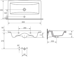 Corozo Тумба с раковиной Лиана 80 дуб/графит – фотография-7